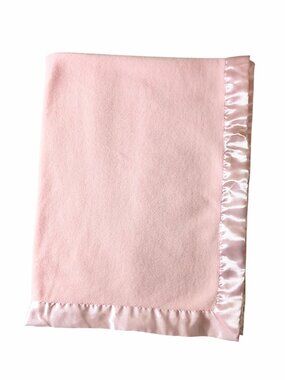 TL Care American Baby Pink Satin Trim Lovey Security Blanket 30" X 40"